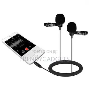 Dual-Head Lavalier Microphone Lapel Clip-On