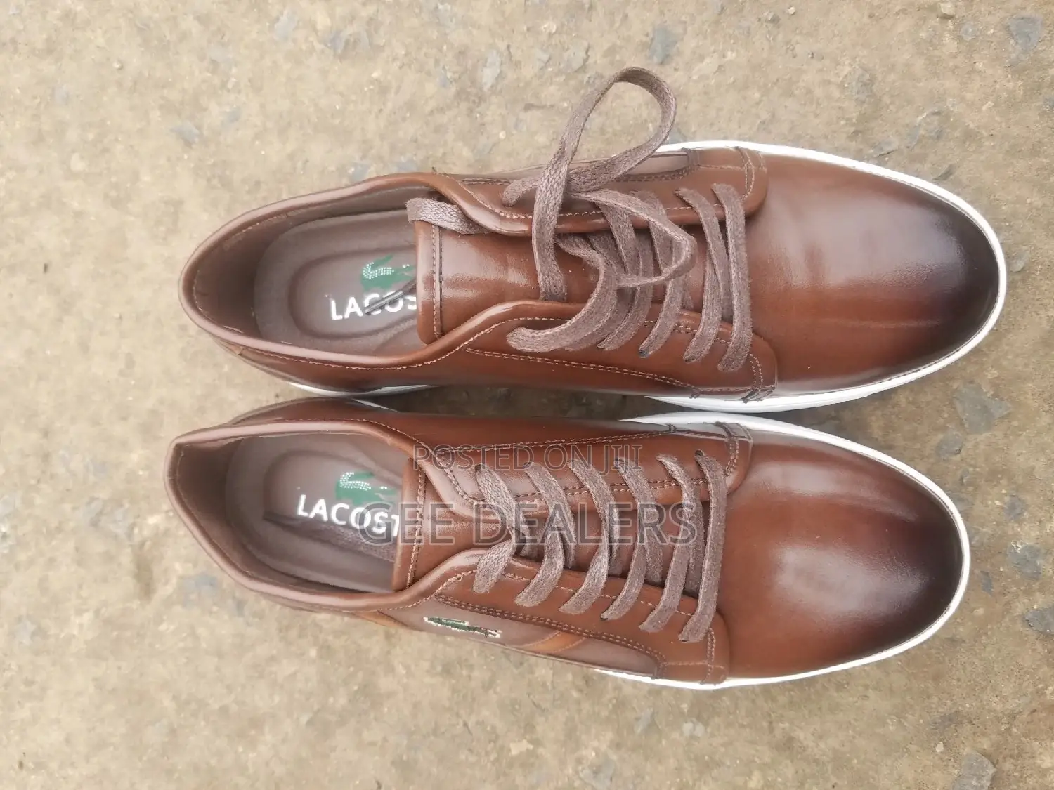 Brown Lacoste Smart Casuals Leather Shoes