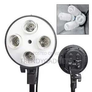 Four Lamp Softbox Kit With E27 Base Holder Soft Box