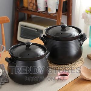 3.4 Liters High Quality Heavy Ceramic Black Pot - thumbnail 2
