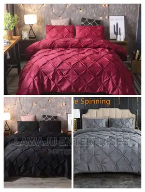 3pcs Double Pinch Pleat Pintuck Duvet Cover Set
