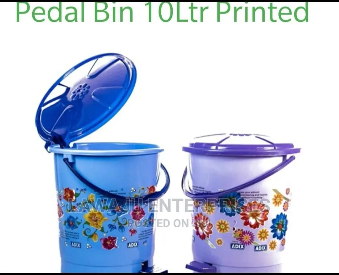 Adix Plastic Printed Pedal Dustbin 10ltrs