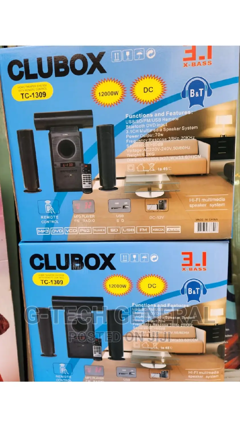 Clubox 3.1 Channel X-Bass Multimedia Speaker System