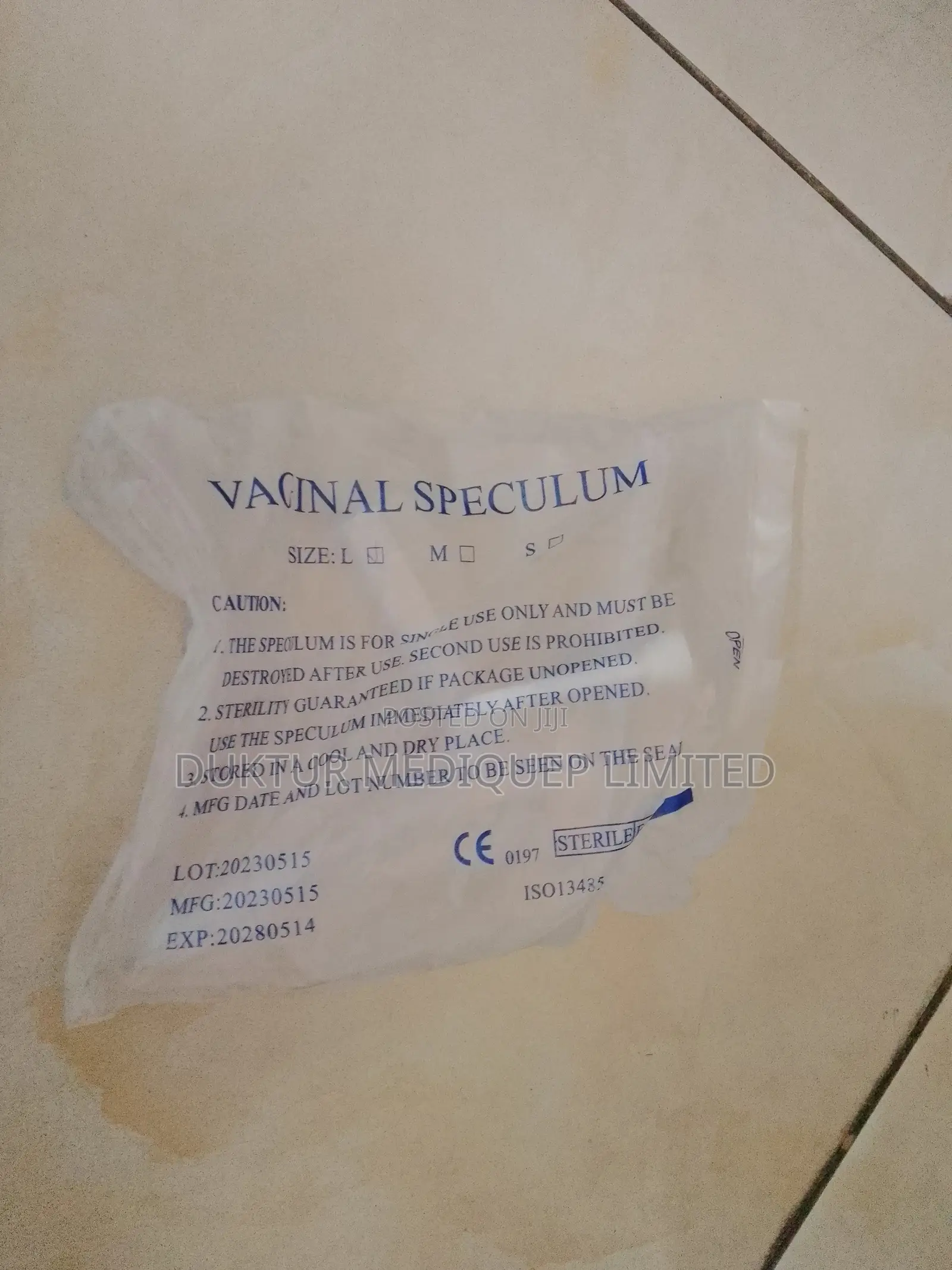 Plastic Vaginal Speculum S, M, L 1pc
