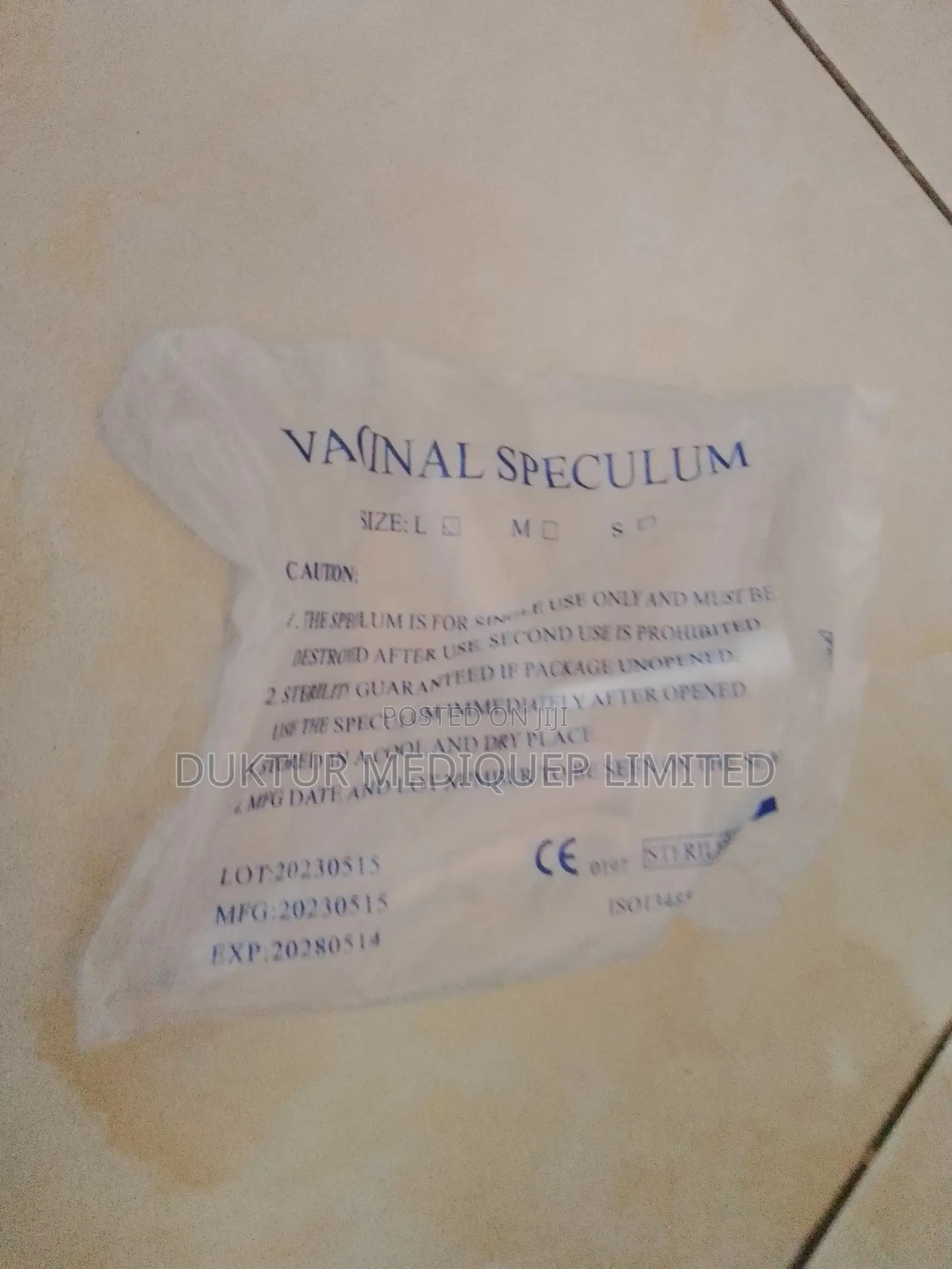 Plastic Vaginal Speculum S, M, L 1pc