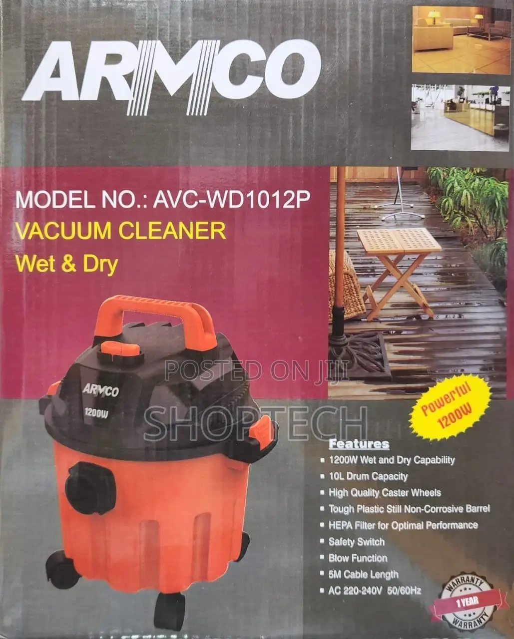 *ARMCO 10litres Wet and Dry Vacuum Cleaner
