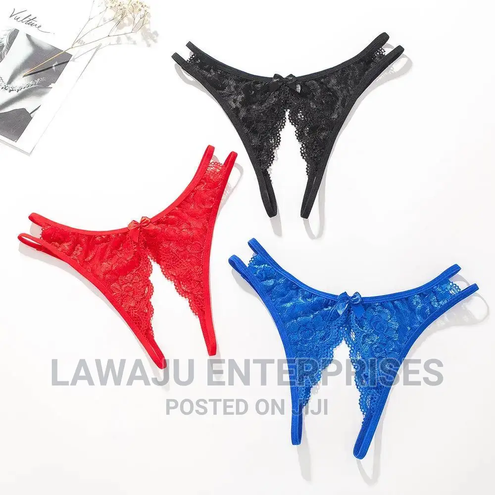 Open Lace Thong Double Strap