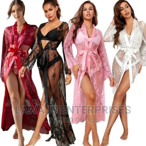 3pcs Lingerie Set (Long Cover + Bra + Thong)