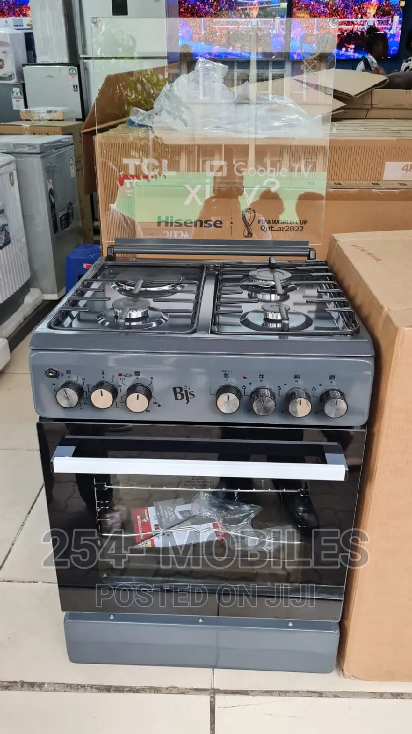 BJS 3+1 Cooker 60x60cm 3Gas+1 Hot Plate With Turbo Fan in Nairobi Central Kitchen Appliances