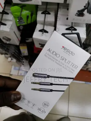 Yesido Audio Splitter - 1x 3.5mm Female / 2x 3.5mm Male / Bl