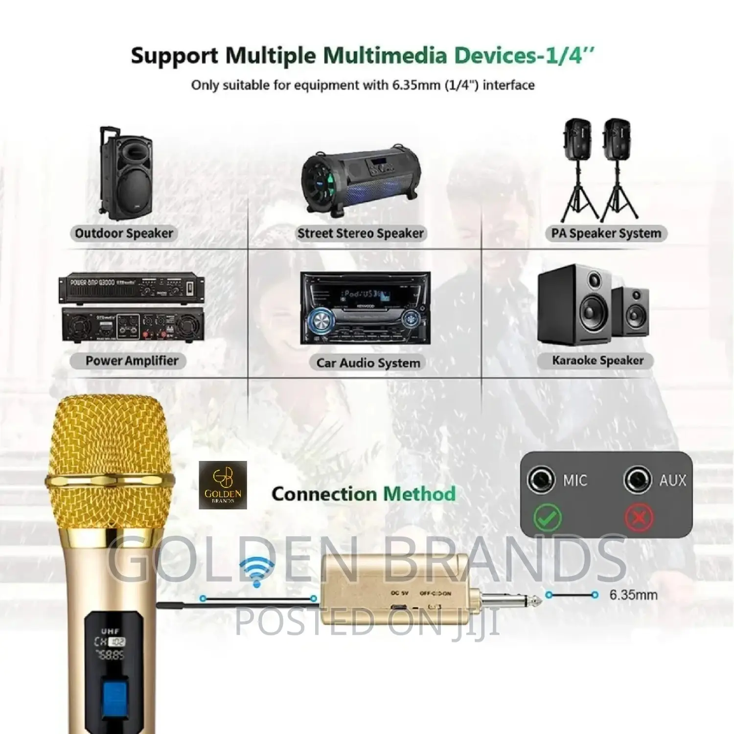 Powerful Wireless Microphone UHF Dual Cordless Dynamic