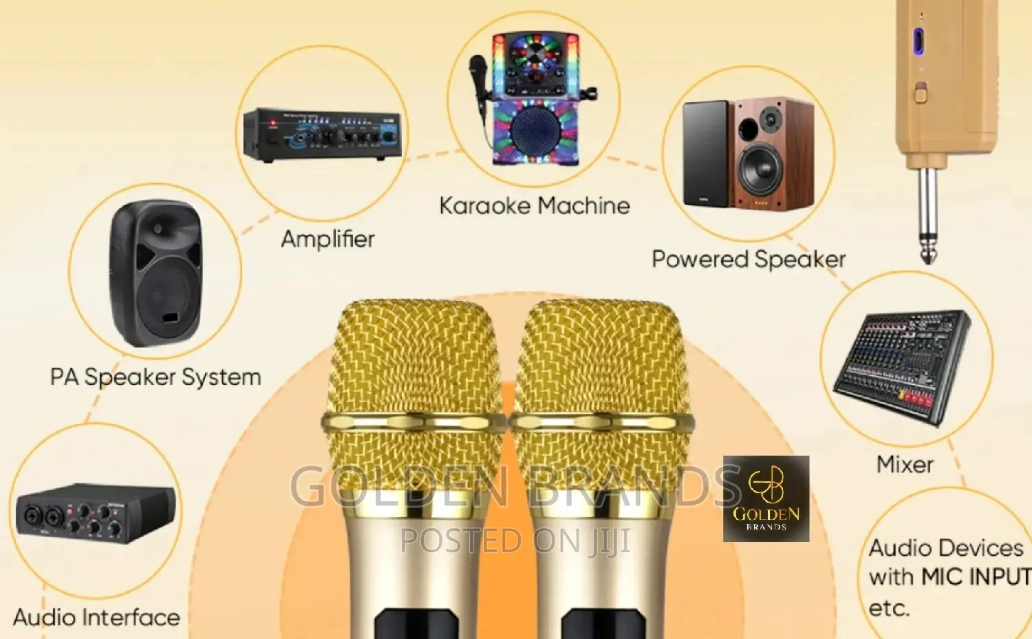 Wireless Microphone UHF Dual Cordless Dynamic 200 Feets