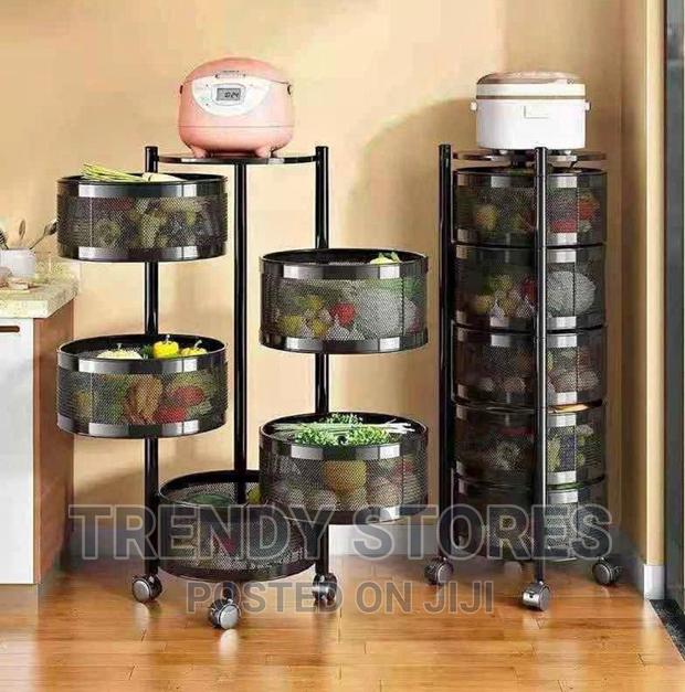 5 Tier Metallic Rotating Kitchen Rack Stand - main view