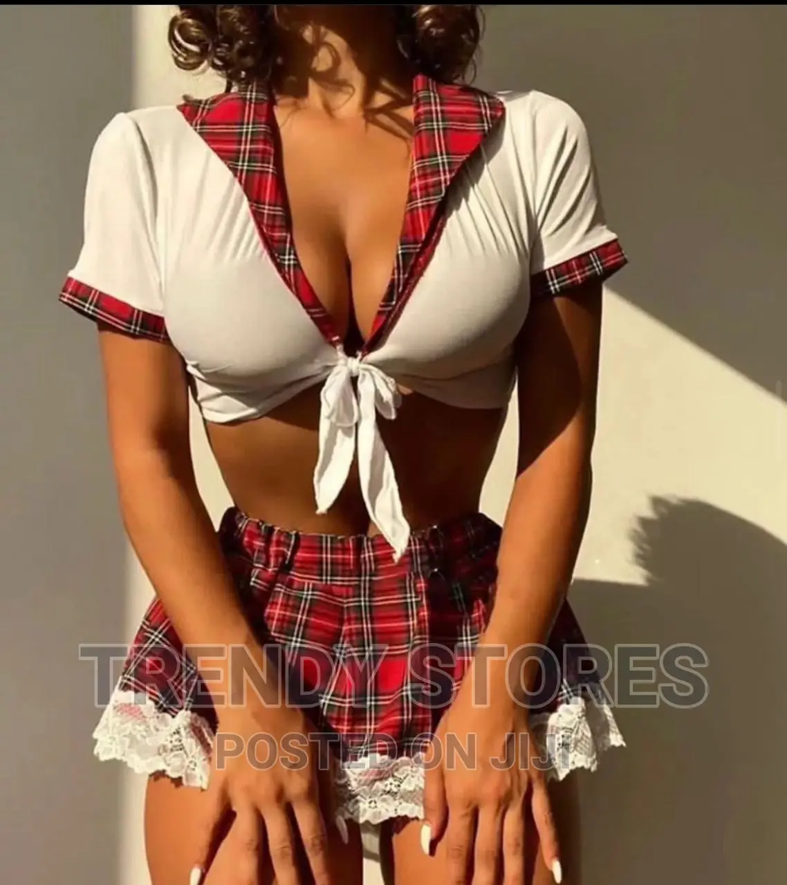2pcs Role Play Crop Skirt Student Set