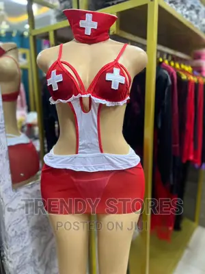 Red White Nurse Role Play Lingerie Set