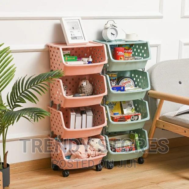 Stackable Storage Rack With Wheels - main view