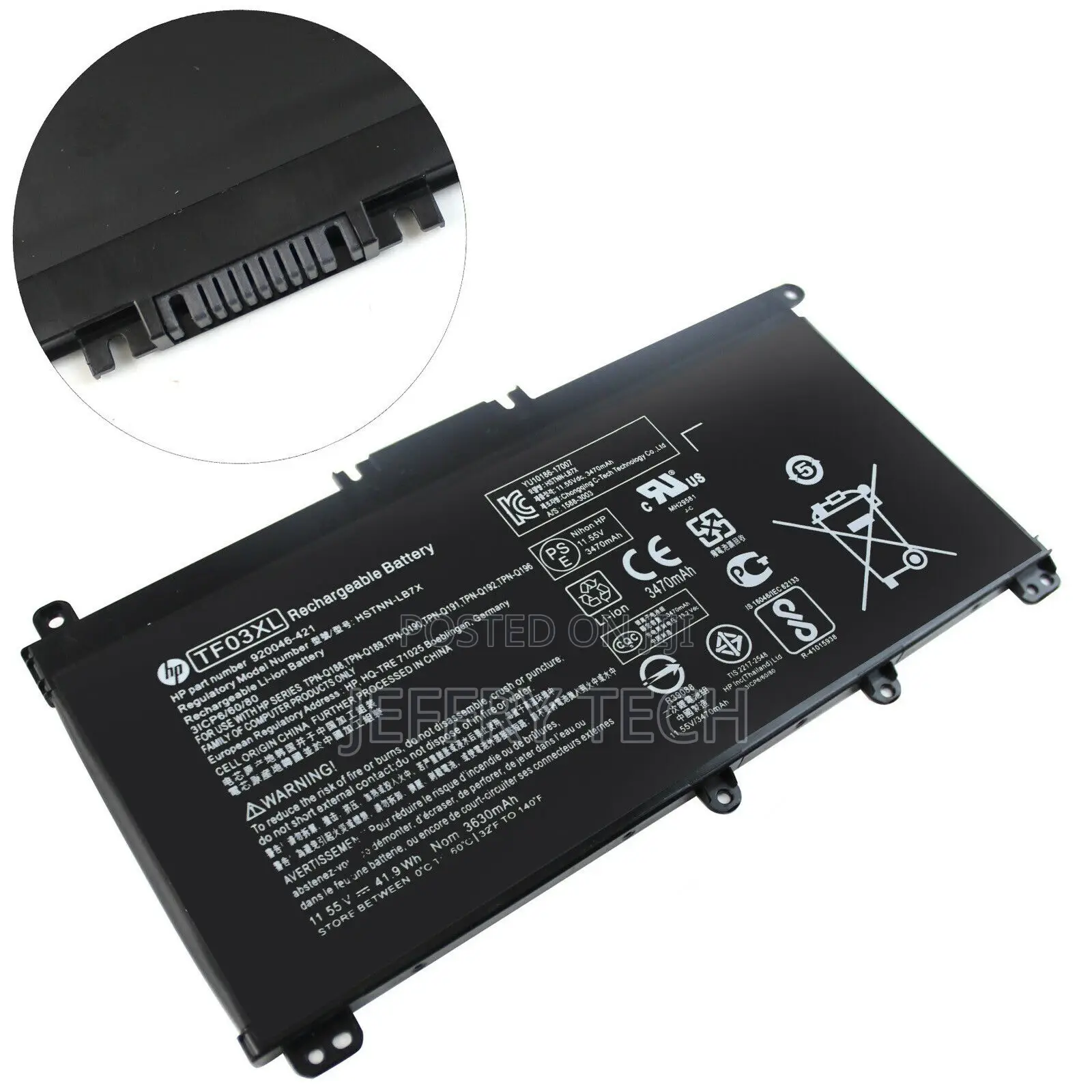 TF03XL Laptop Battery Forh P Pavilion 15-Cd HSTNN-LB7J/-LB7X