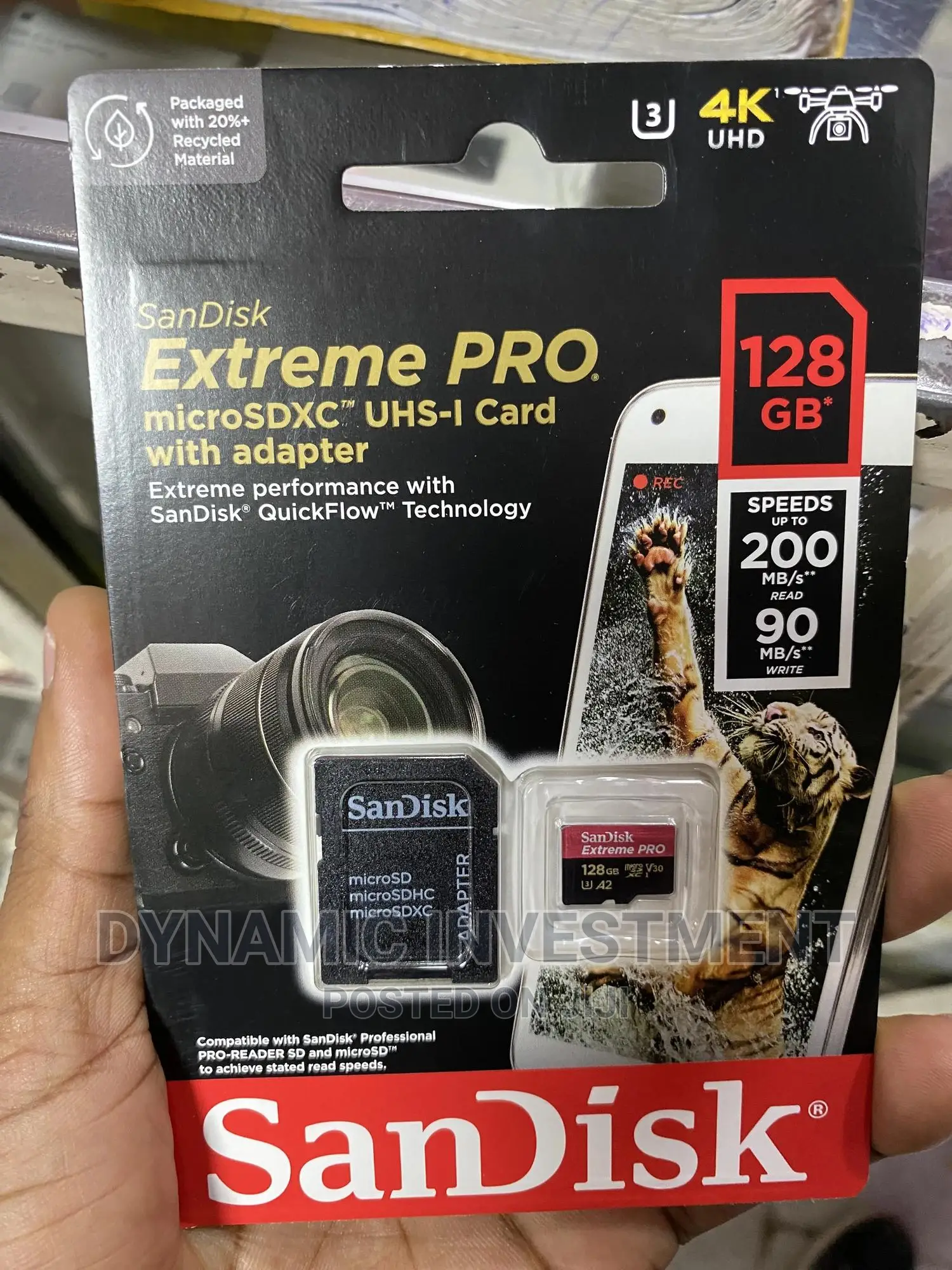 Sandisk 128GB Extreme PRO Microsd UHS-I Card With Adapter