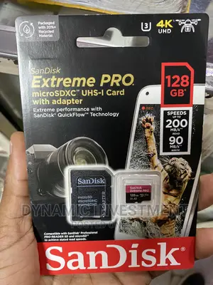 Sandisk 128GB Extreme PRO Microsd UHS-I Card With Adapter