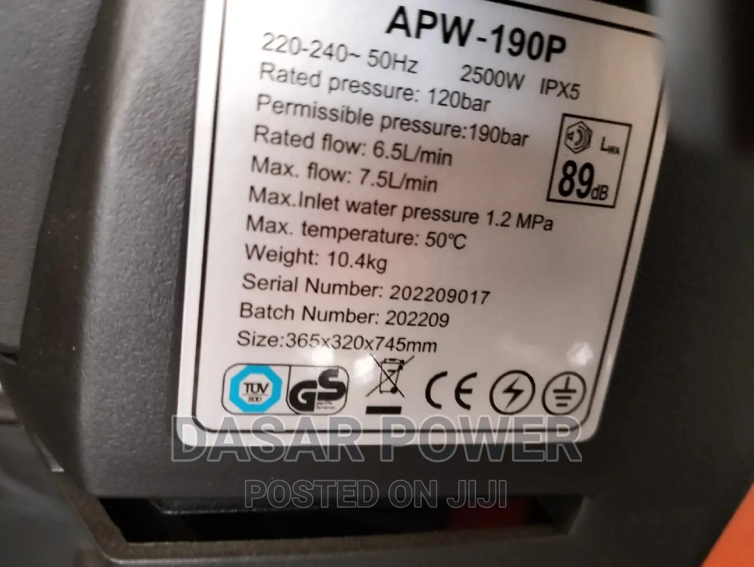 Electric Carwash Machine