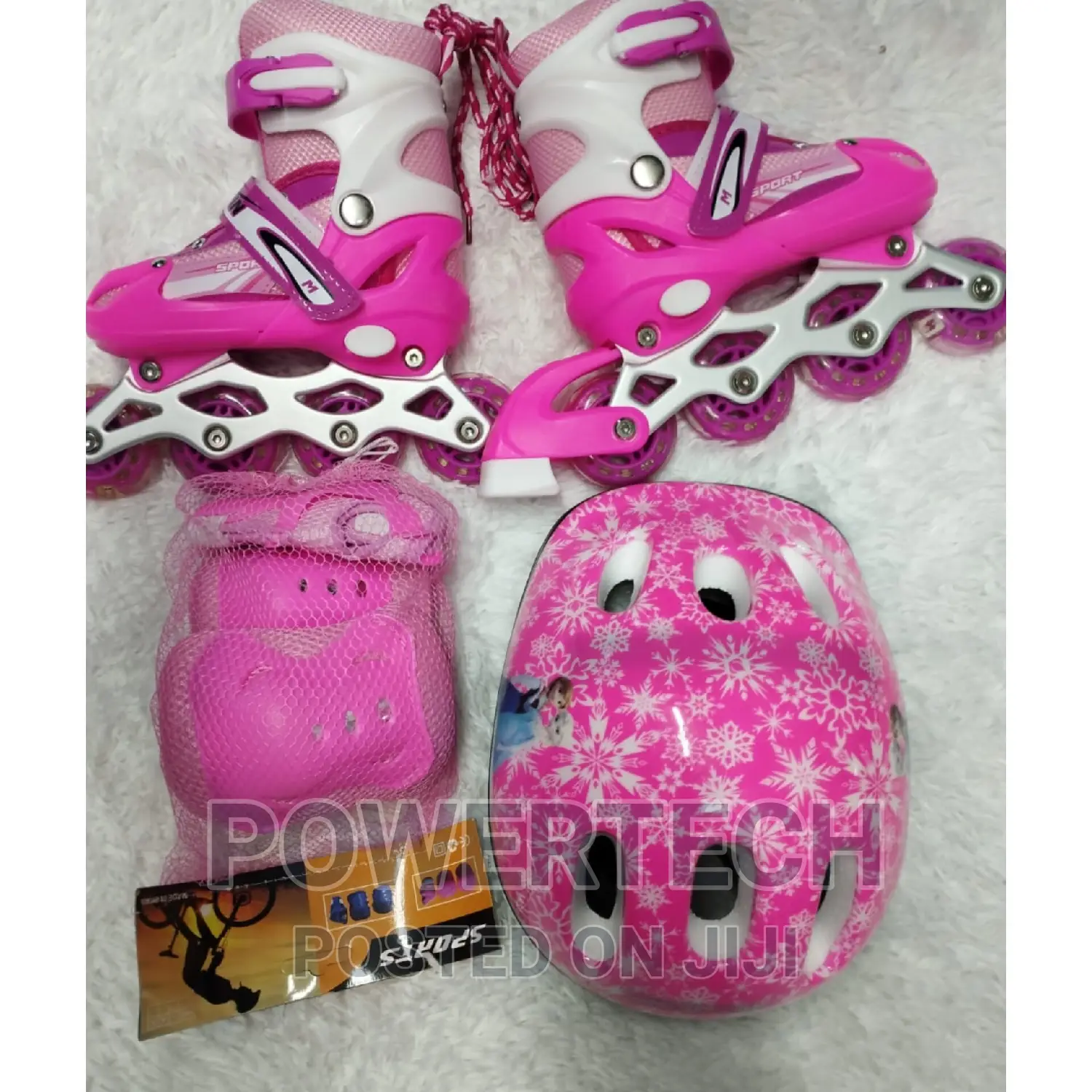 Complete Kit Pink Roller Skates Shoes