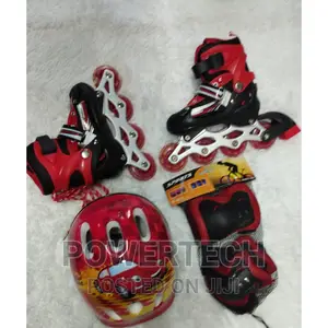 Complete Kit Red Roller Skates Shoes
.