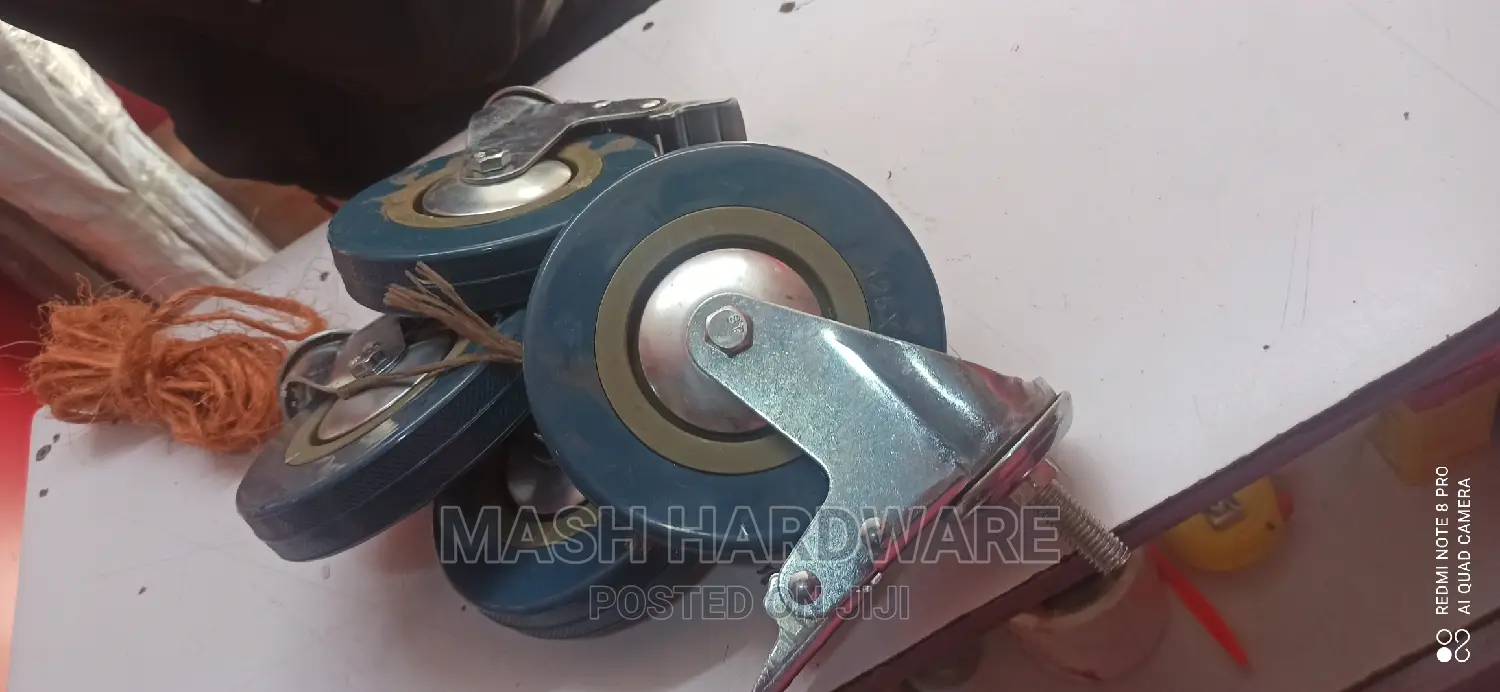 5" Screw Stud Casters With Brakes
