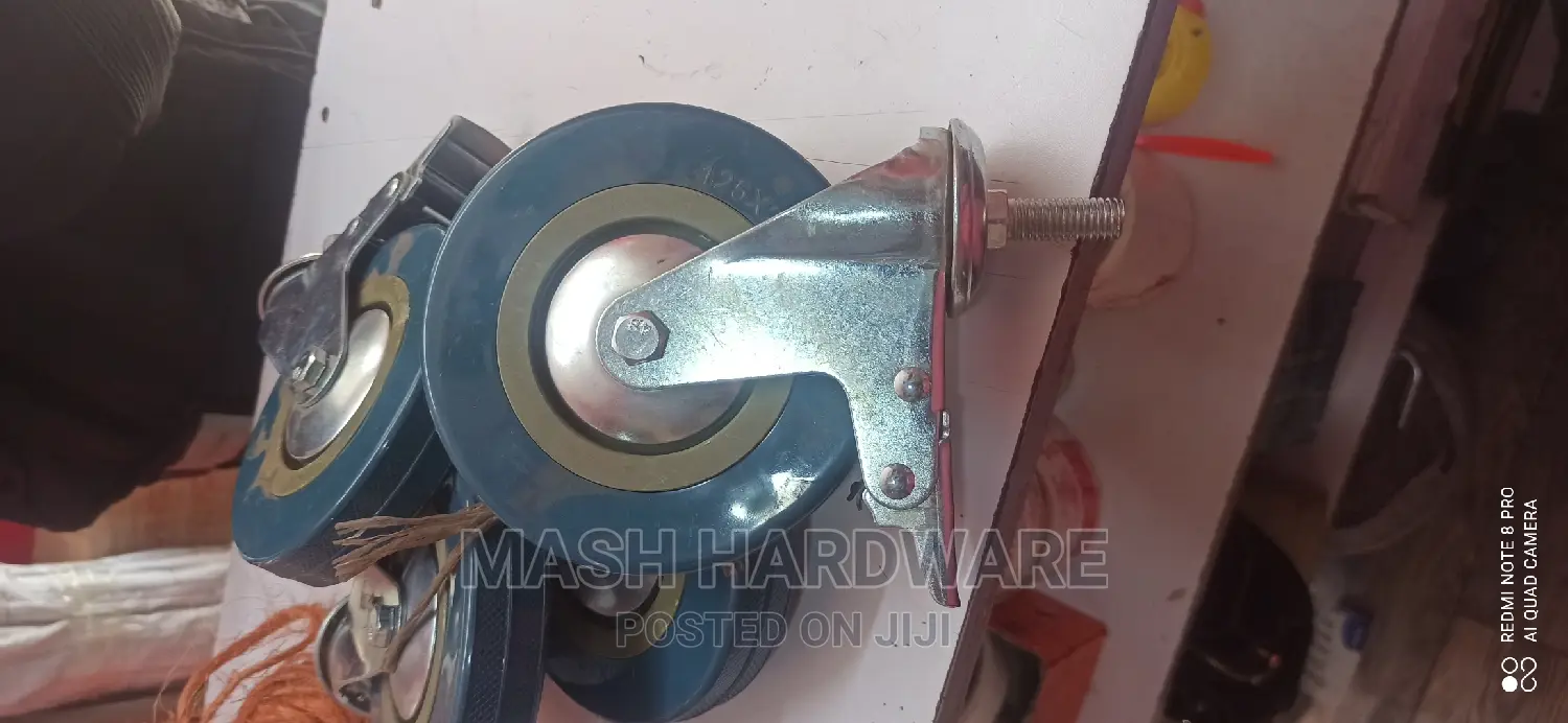 5" Screw Stud Casters With Brakes