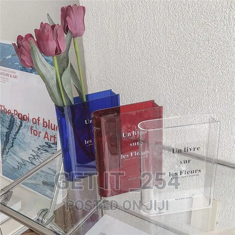 Clear Book Flower Vase*
 Acrylic
 Available in Clear Re