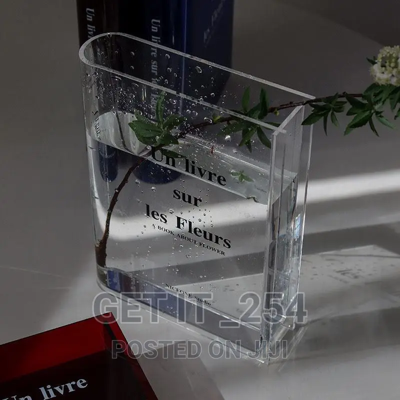 Clear Book Flower Vase*
 Acrylic
 Available in Clear Re