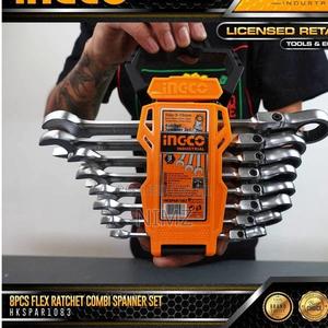 8 PCS Flexible Ratchet Spanner Set SIZE 8-19mm - thumbnail 2
