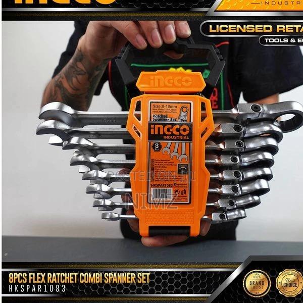 8 PCS Flexible Ratchet Spanner Set SIZE 8-19mm - main view