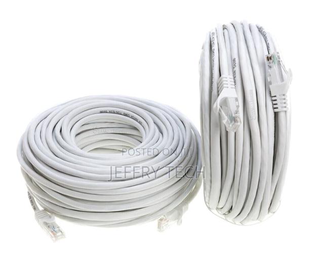 CAT5 Ethernet Patch Cable RJ-45 LAN Internet Cord White 30m - main view