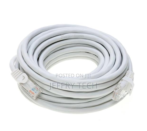 CAT5 Ethernet Patch Cable RJ-45 LAN Internet Cord White 30m - thumbnail 2