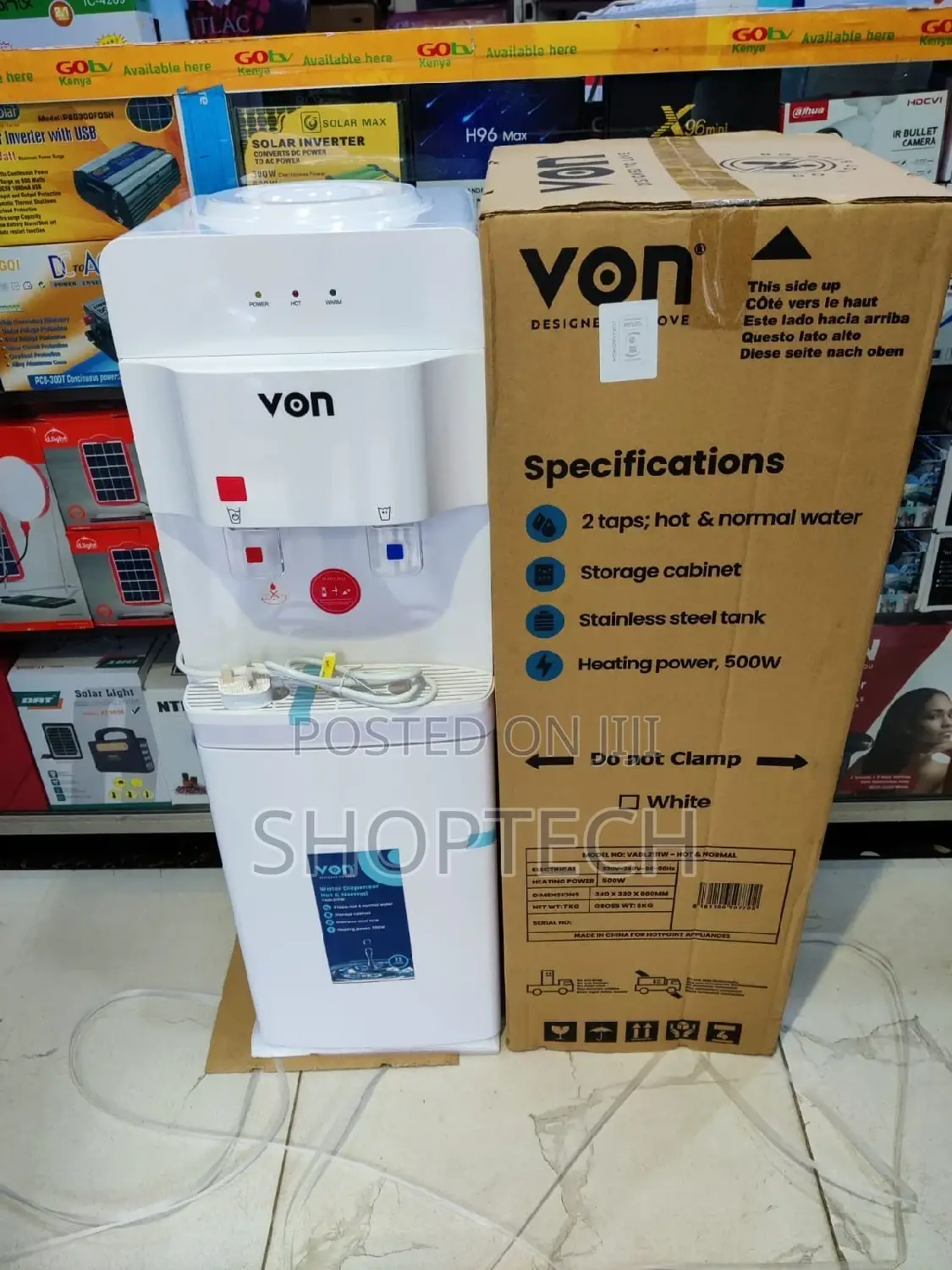 *Von Water Dispenser Hot and Normal (White)