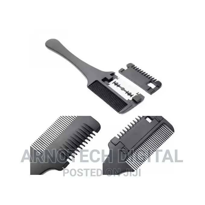 Double Sided Black Handle Hair Razor Cutting, Thinning Comb