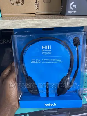 LOGITECH H111 Corded Stereo Headset – BLACK – 3.5 MM