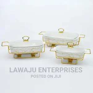 3pcs Ceramic Chaffing Dishes