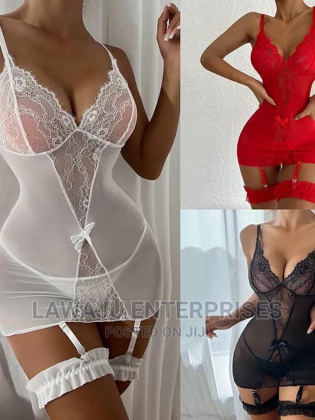 Sexy Exotic See Through Lingerie Set - White - thumbnail 3