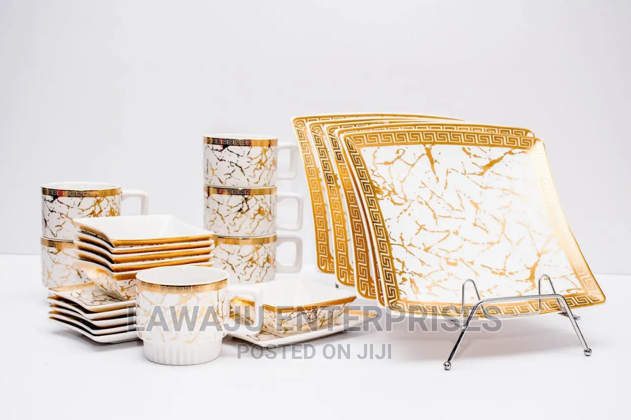 24pcs Marble Channel Dinner Set