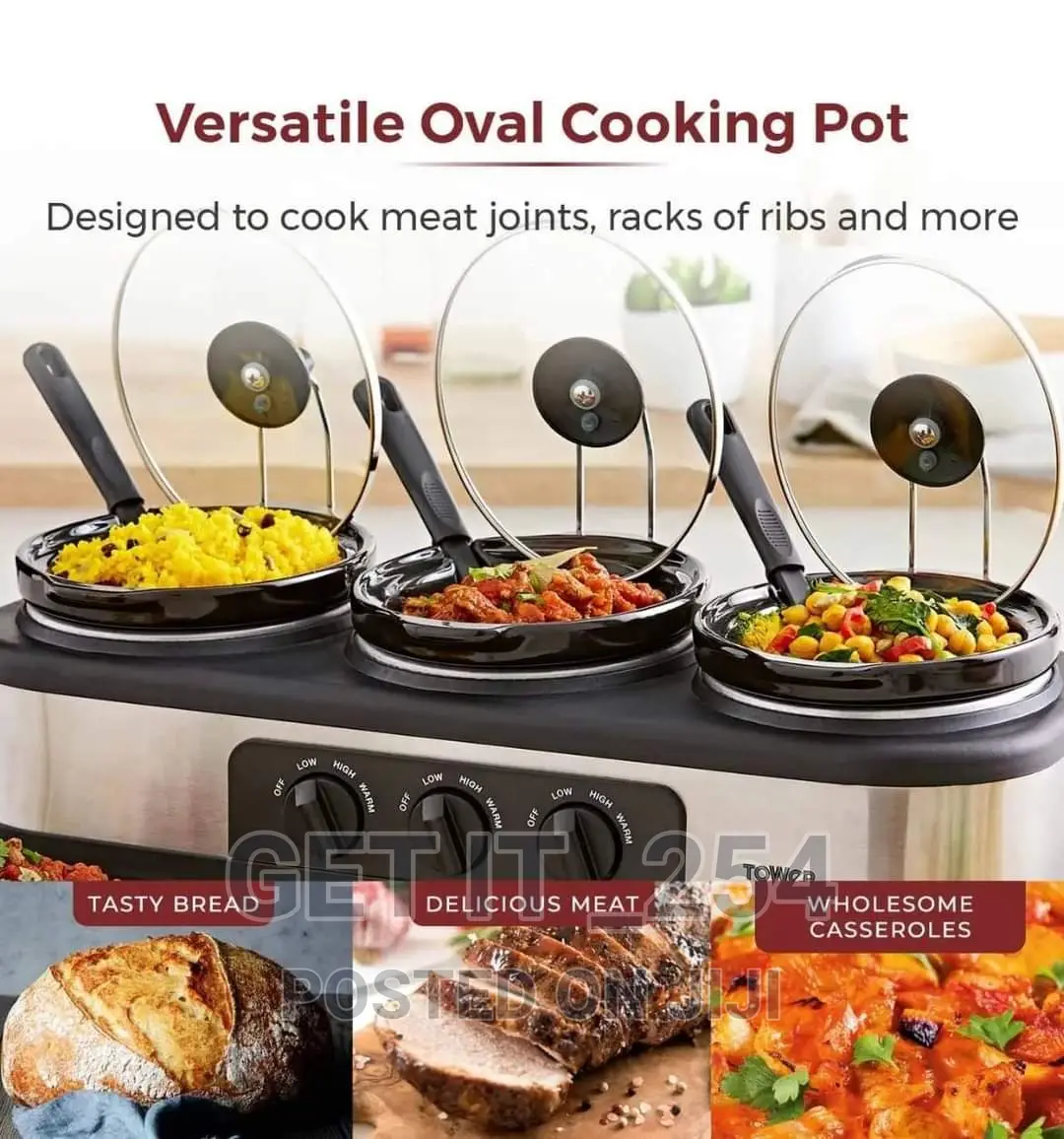 Tower Three Pot Slow Cooker