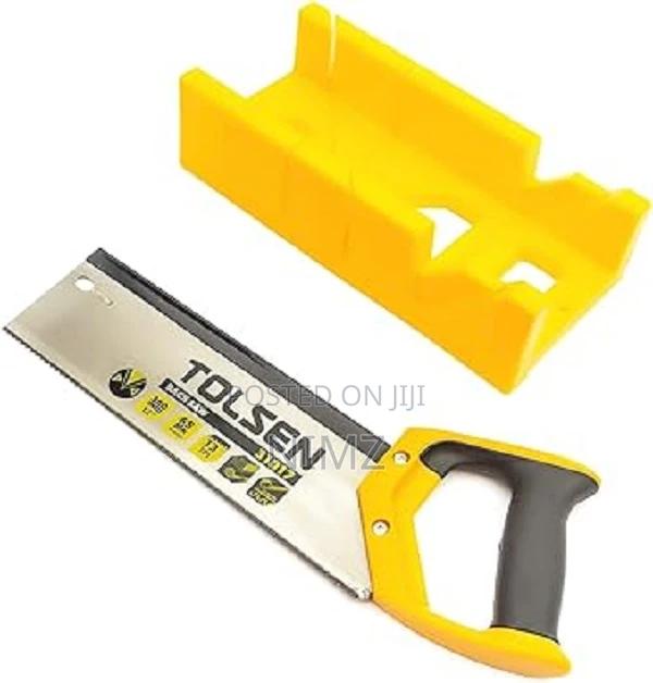 Tolsen Mitre Box With Back Hand Saw Set 300mm 12 Inch Fas