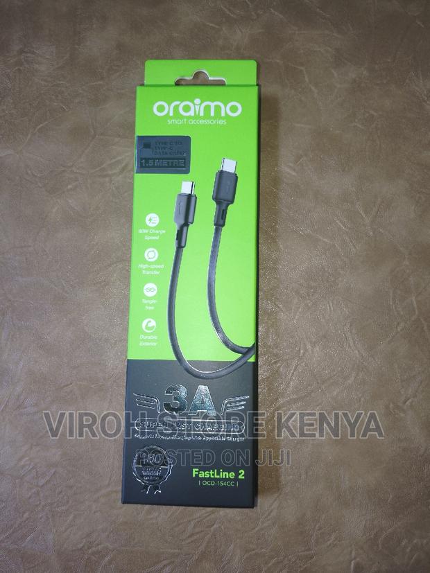 Oraimo Charging Cable Type C to Type C 3A Cable 60watts - main view