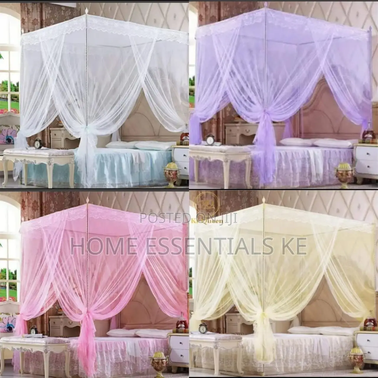 Four Stand Straight Mosquito Net 4,5,6x6
