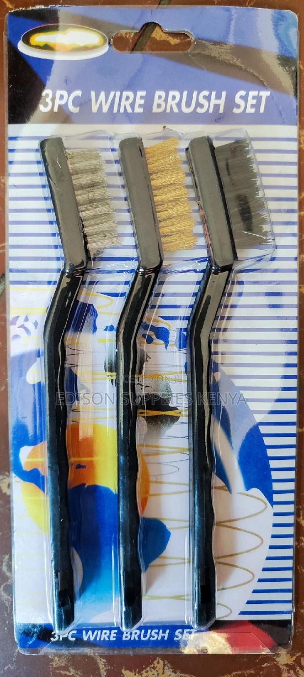 Wire Brush 3pcs Wire Brush Set 7" Small Handy Nylon Steel Scrubbers - main view