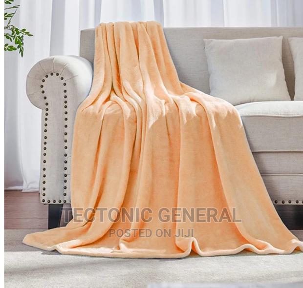 6x6 Plain Soft Coral Fleece Blankets-Coloured White - thumbnail 3