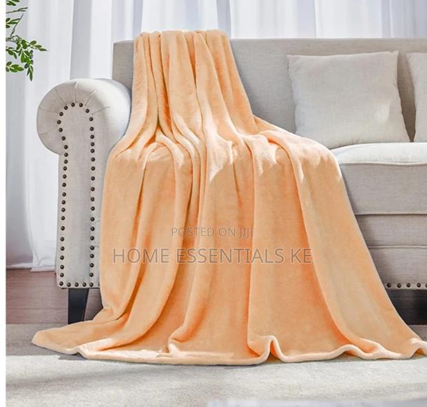 6x6 Plain Soft Coral Fleece Blankets-Coloured White - thumbnail 3