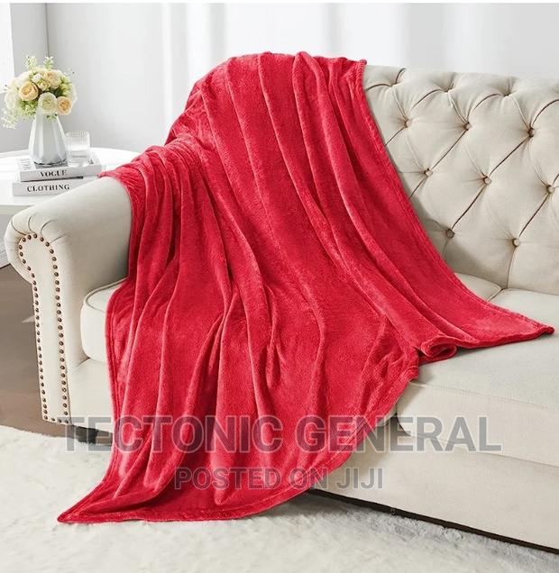 6x6 Plain Soft Coral Fleece Blankets-Coloured White - thumbnail 4