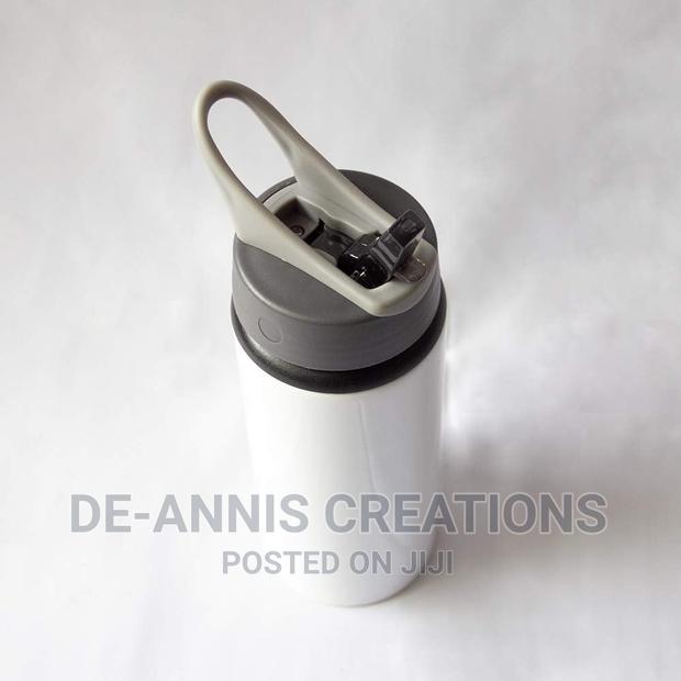 White Sport Aluminum Bottle Gray Lid