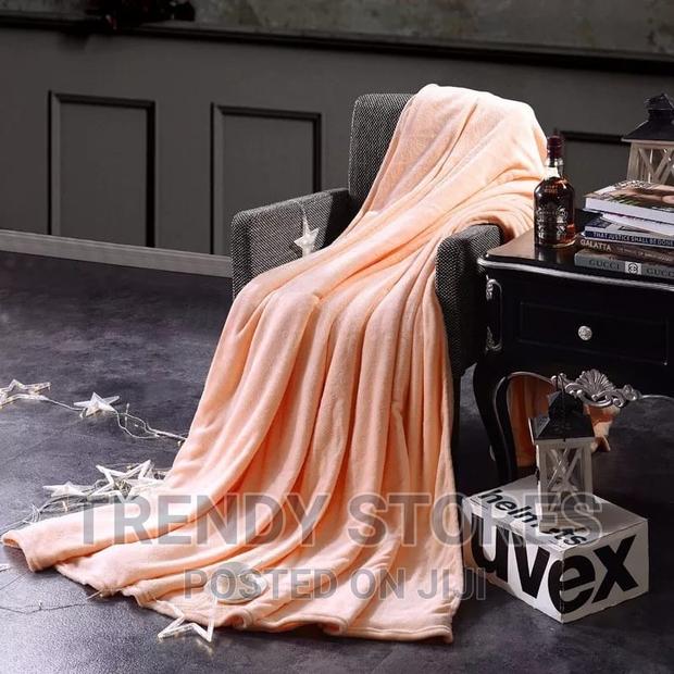 Plain Coral Fleece Throw Blanket - main view